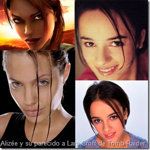 Alizee y su parecido a Lara Croft de Tomb-Raider